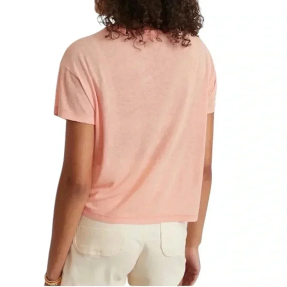 MARINE LAYER | NWT Hemp Cotton Oversized Tee Shirt | Orange Short Sleeve Top XS - Picture 2 of 8